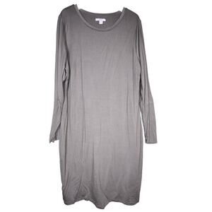 bar III Dress 1X Olive Green‎ Long Sleeve Knit Stretch Round Neck Casual
